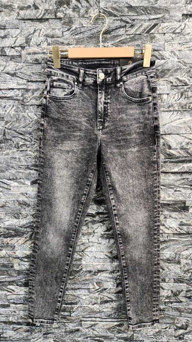 Jean skinny crop Anthracite délavé