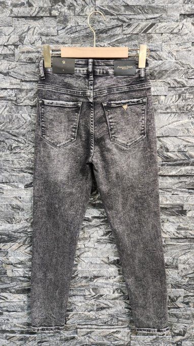 Jean skinny crop Anthracite délavé