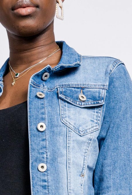 Veste en jean délavée