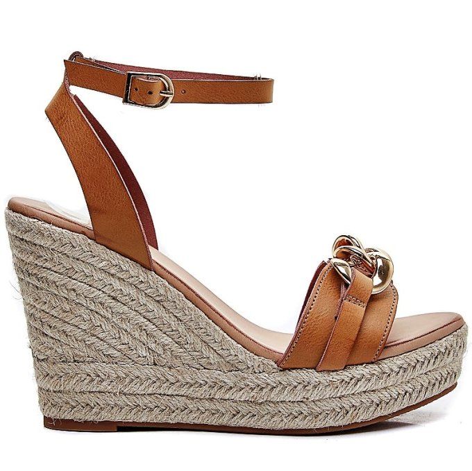 Sandales compensées à chaine