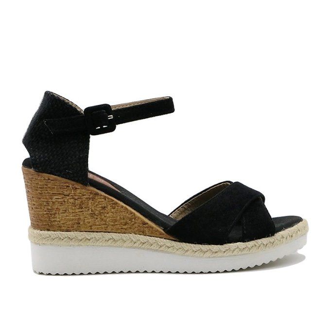 Sandales compensées noires