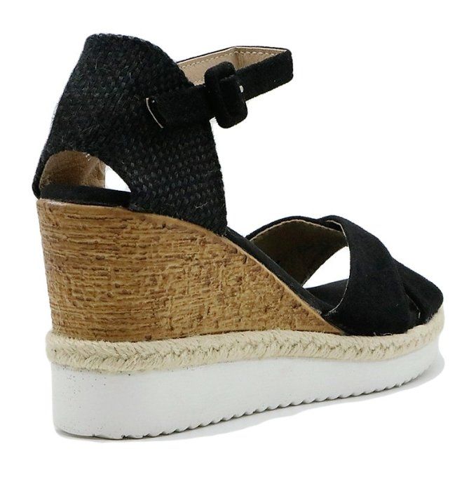 Sandales compensées noires