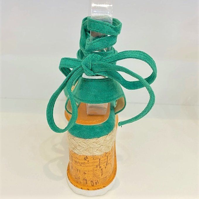 Sandales compensées vertes