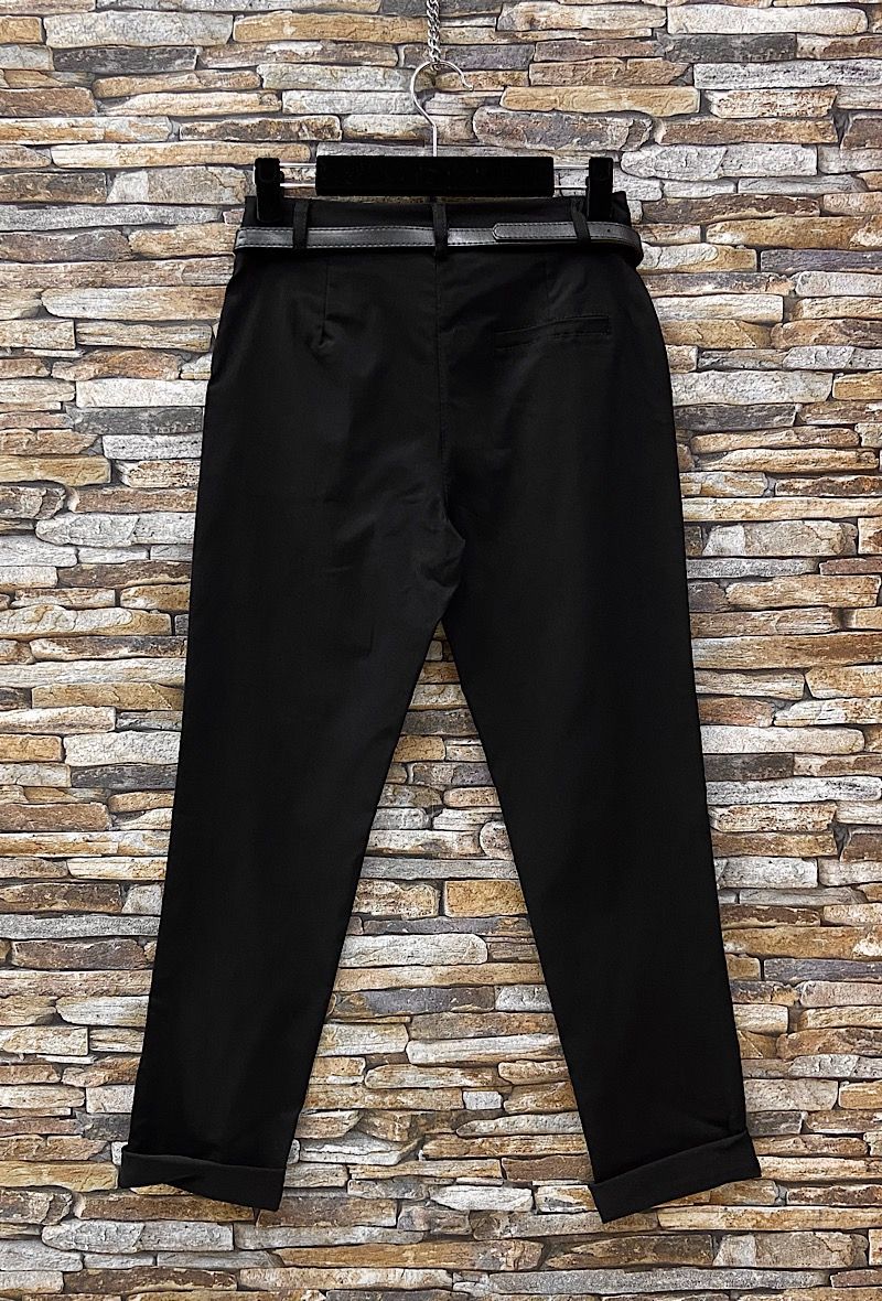 Pantalon Poches Froufrous Noir