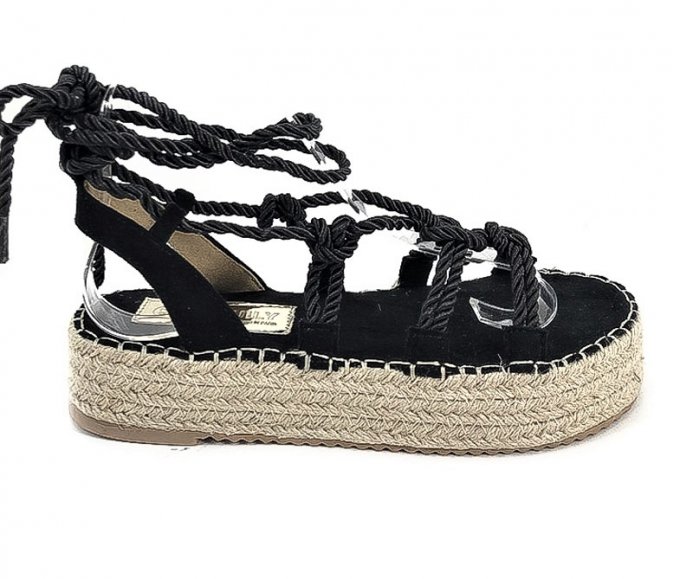 Espadrilles plateformes à cordelettes