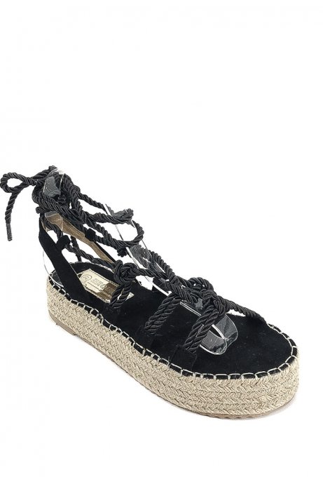 Espadrilles plateformes à cordelettes