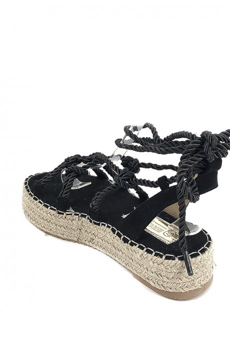 Espadrilles plateformes à cordelettes