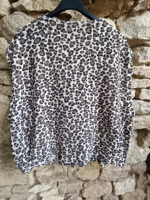 Gilet sans manches léopard