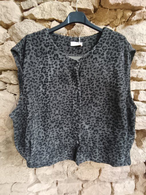 Gilet sans manches léopard