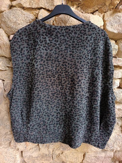 Gilet sans manches léopard