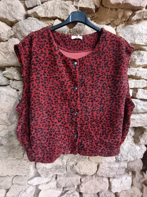 Gilet sans manches léopard