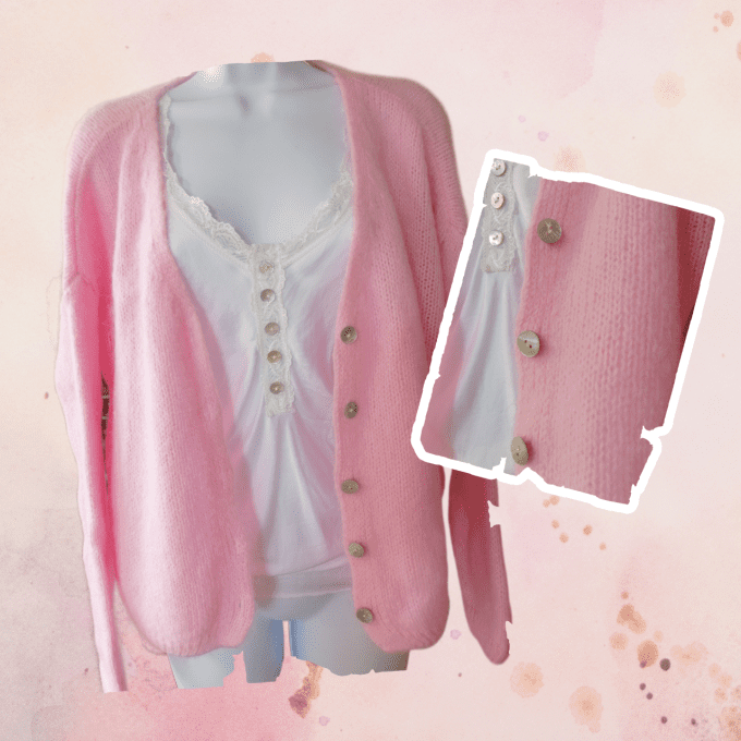 Gilet Mohair Baby Pink