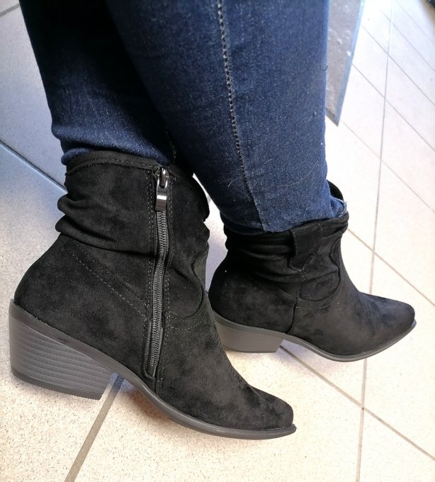 Bottines courtes plissées 