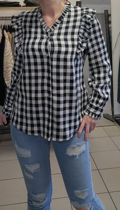 Blouse à carreaux & volants