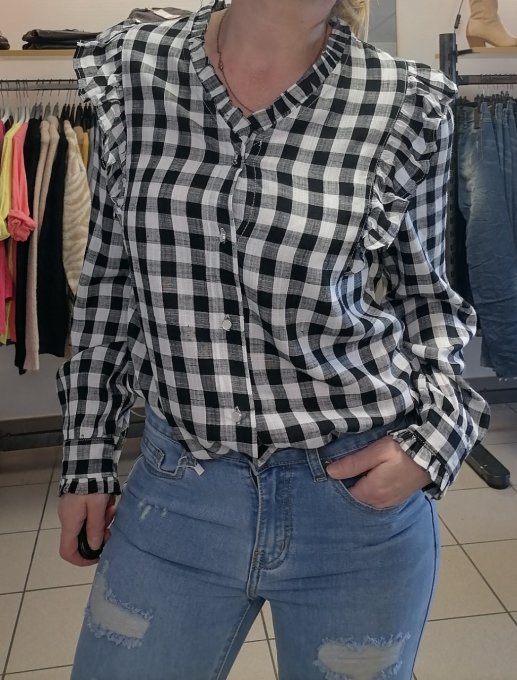 Blouse à carreaux & volants