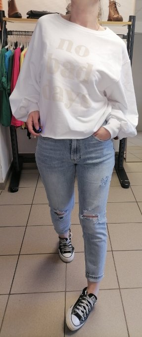 Sweat oversize cropped " NO BAD DAYS "