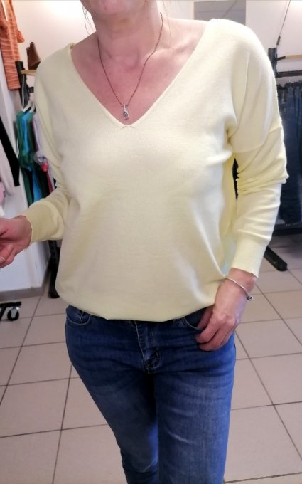 Pull fin dentelle dos