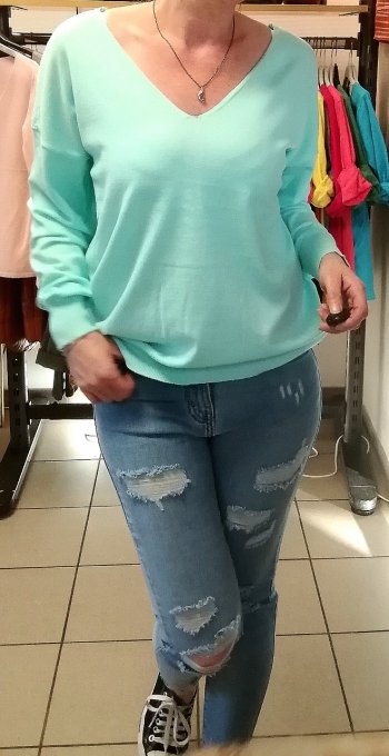 Pull fin dentelle dos