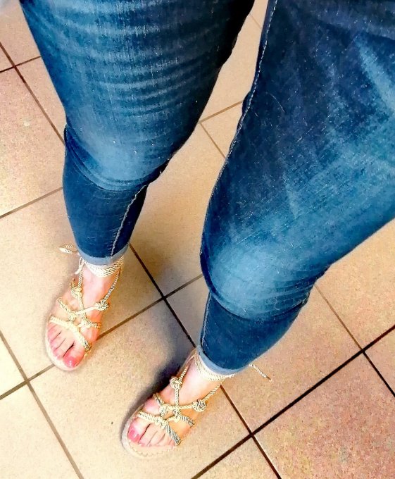 Espadrilles plateforme à cordelette