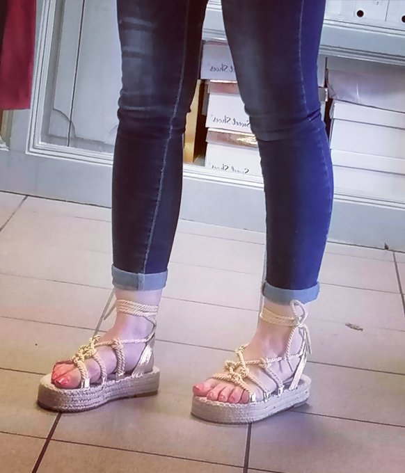 Espadrilles plateforme à cordelette