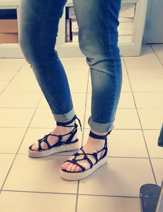 Espadrilles plateformes à cordelettes