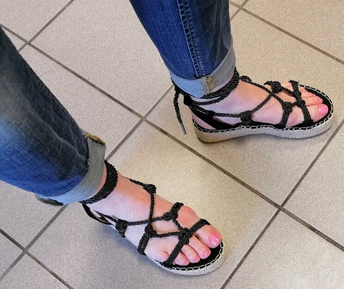 Espadrilles plateformes à cordelettes