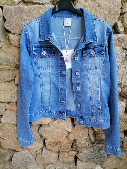 Veste en jean délavée