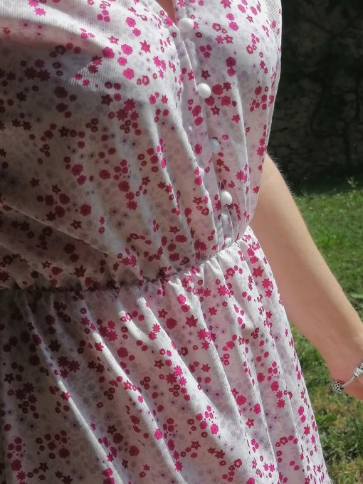 Robe longue fleurie modèle parme