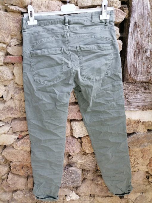 Pantalon skinny bandes latérales Kaki