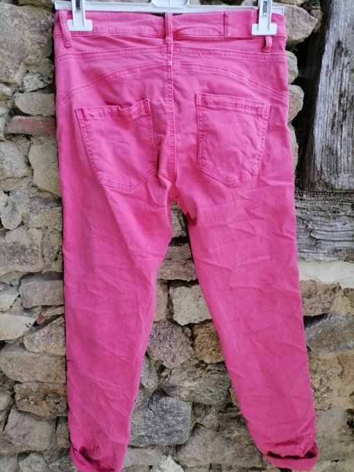 Pantalon skinny bandes latérales Fuchsia