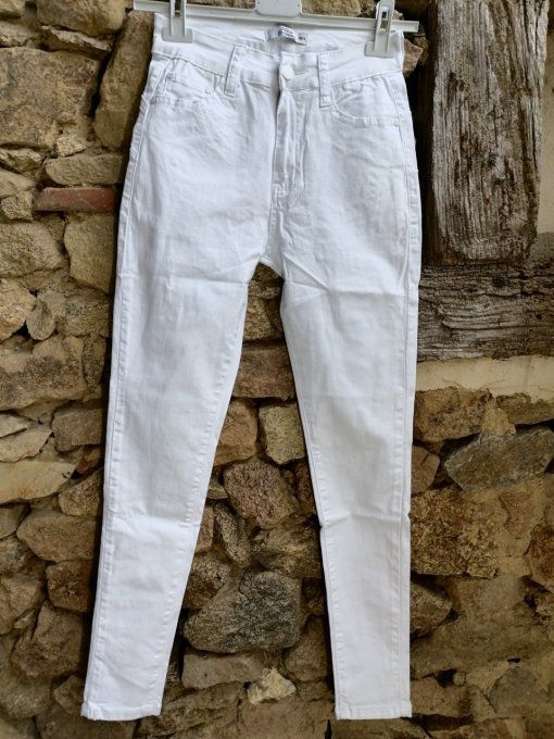 Pantalon Push Up Skinny Blanc