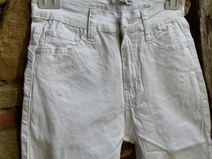 Pantalon Push Up Skinny Blanc