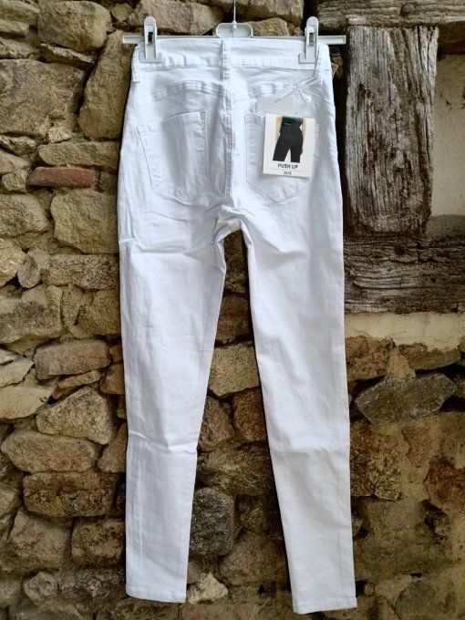 Pantalon Push Up Skinny Blanc