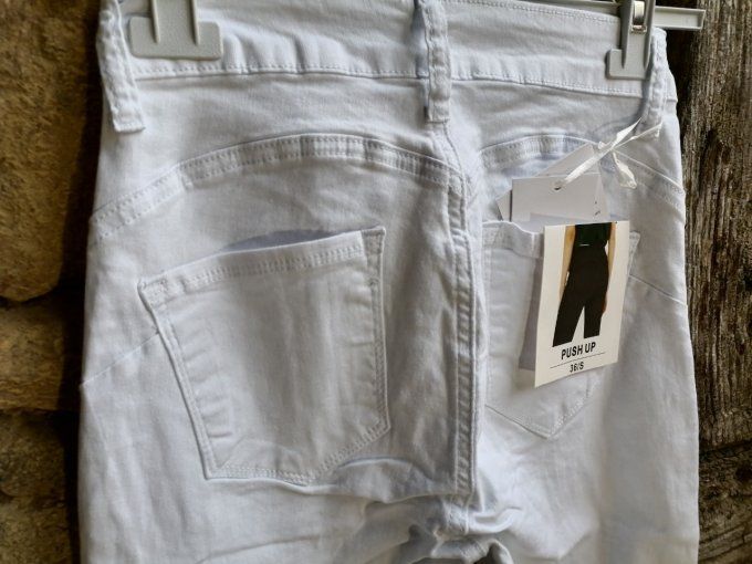 Pantalon Push Up Skinny Blanc