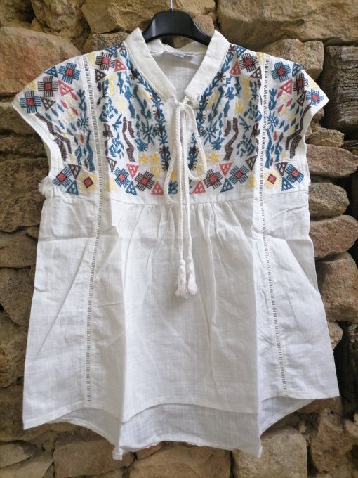 Blouse brodée ethnique