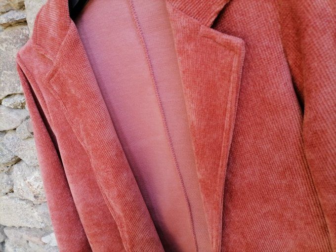 Gilet Blazer Velours Rouille