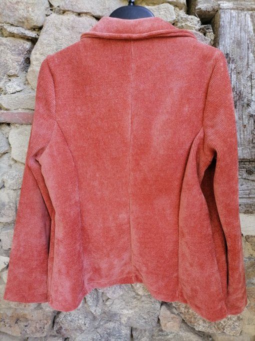 Gilet Blazer Velours Rouille