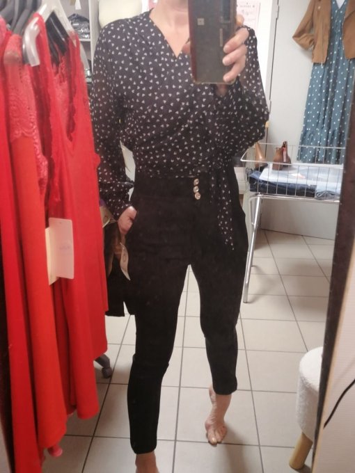 Blouse Crop Cache-Coeur Beige