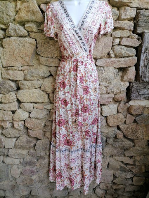 Robe Portefeuille Roses