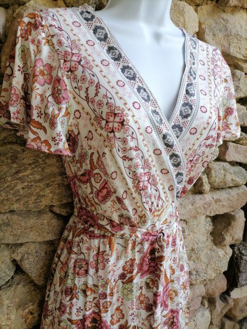 Robe Portefeuille Roses