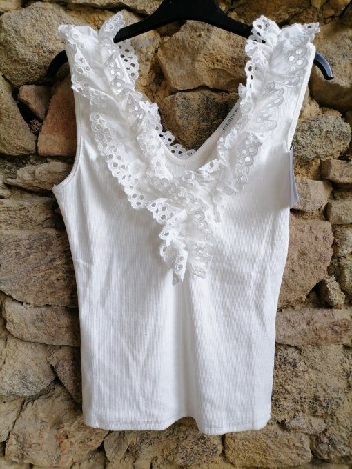 Débardeur Froufrous Broderie Anglaise