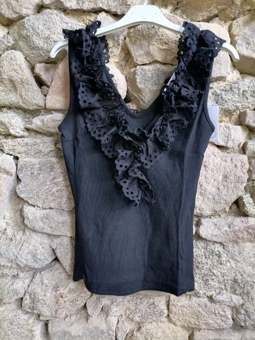 Débardeur Froufrous Broderie Anglaise