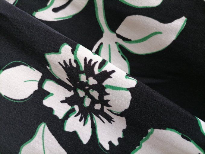 Pantalon Fluide Imprimé Noir