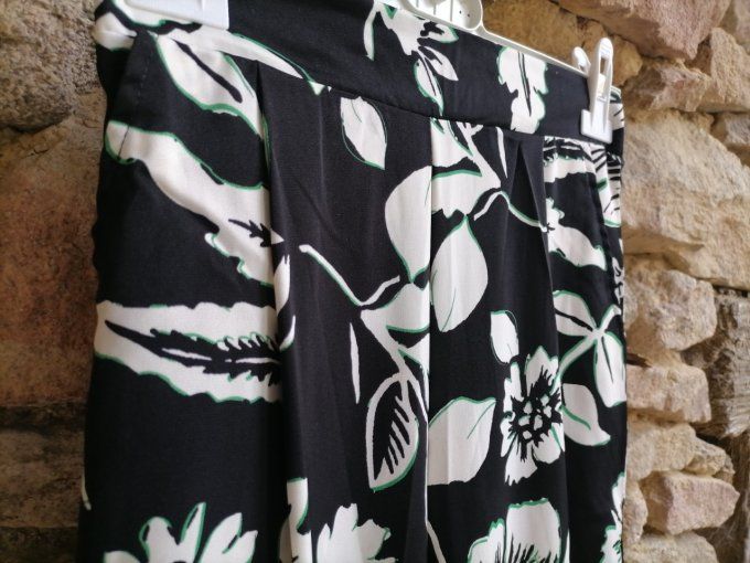 Pantalon Fluide Imprimé Noir
