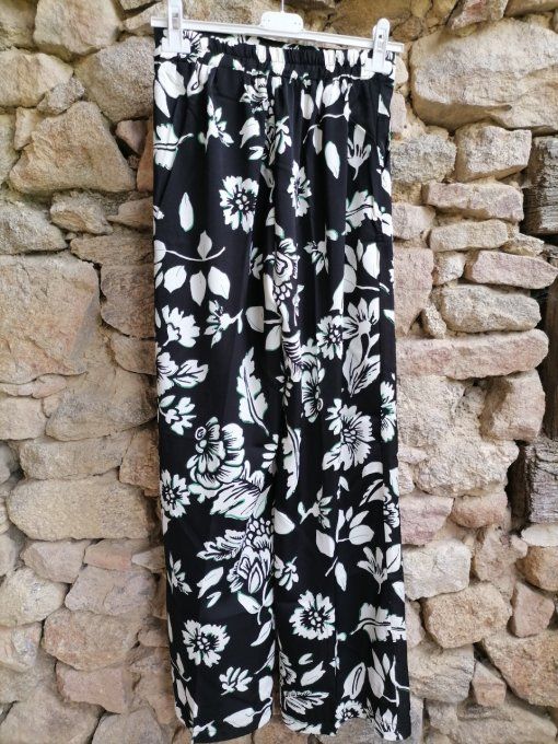 Pantalon Fluide Imprimé Noir