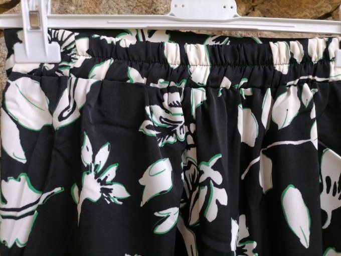 Pantalon Fluide Imprimé Noir