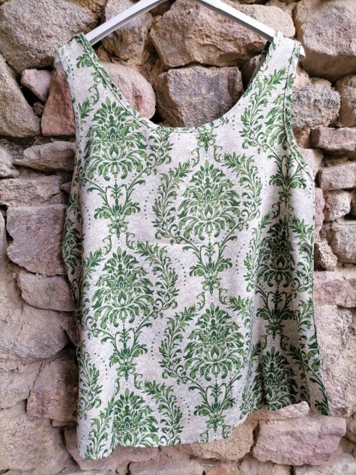 débardeur Fluide Imprimé Vert