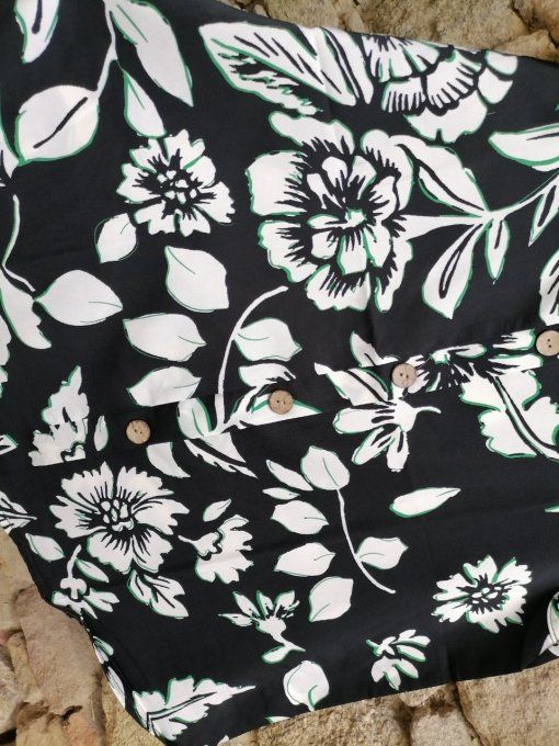 Débardeur Fluide Imprimé Noir