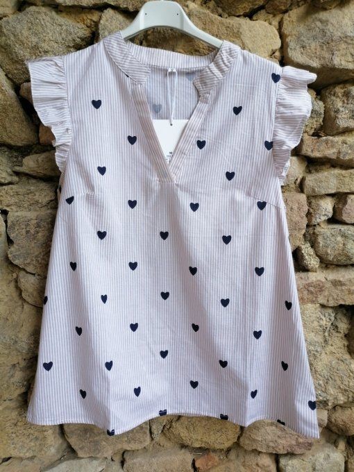 Chemisette Rayée Coeurs