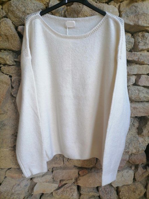 Pull Col Bateau Ecru